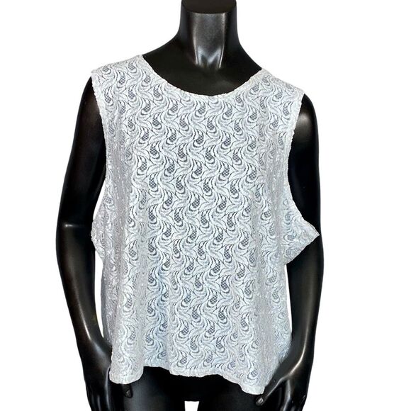 Nan Flower Vintage Lace Sleeveless Blouse Womens Size 3X Rounded  Neckline - Picture 1 of 5